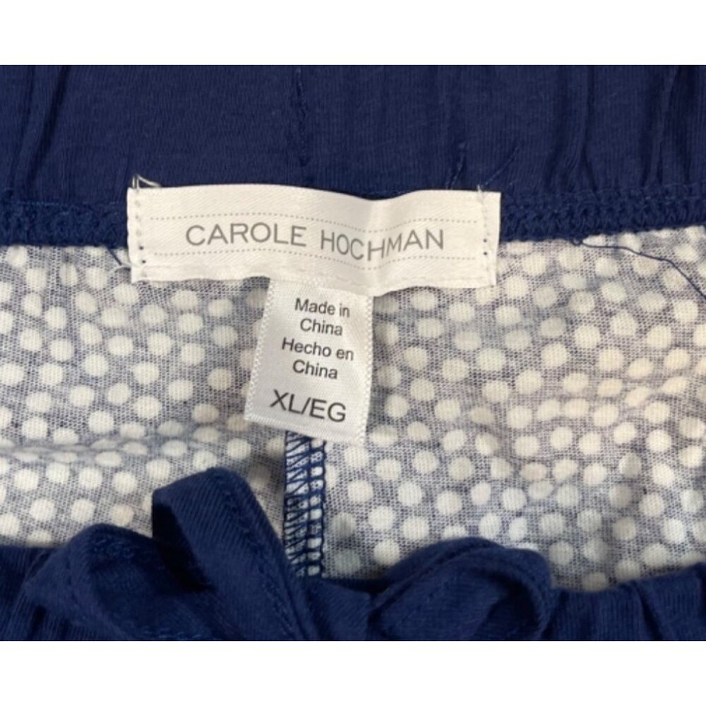 Carole Hochman Pajama Sleep Shorts Cotton Blue White Women's Size Medium - Picture 7 of 7